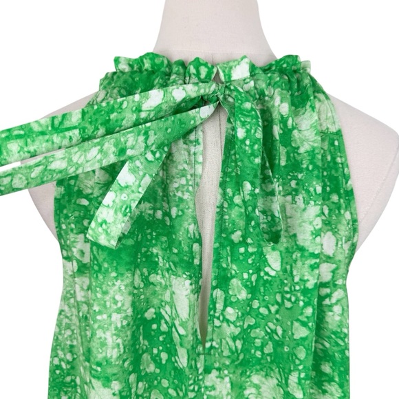 COS Watercolor Halter Maxi Dress Green Sz 4 - Picture 9 of 13